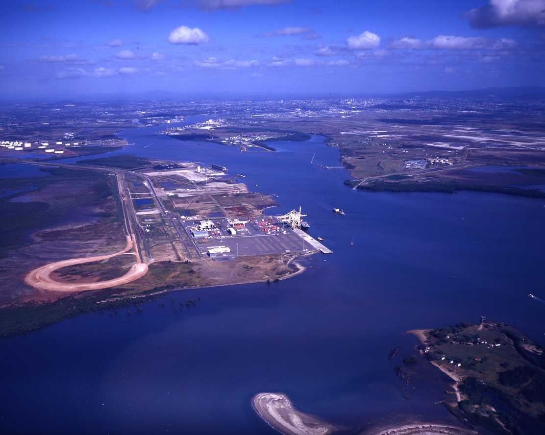 Aerial View of The Port Of Brisbane - 1984