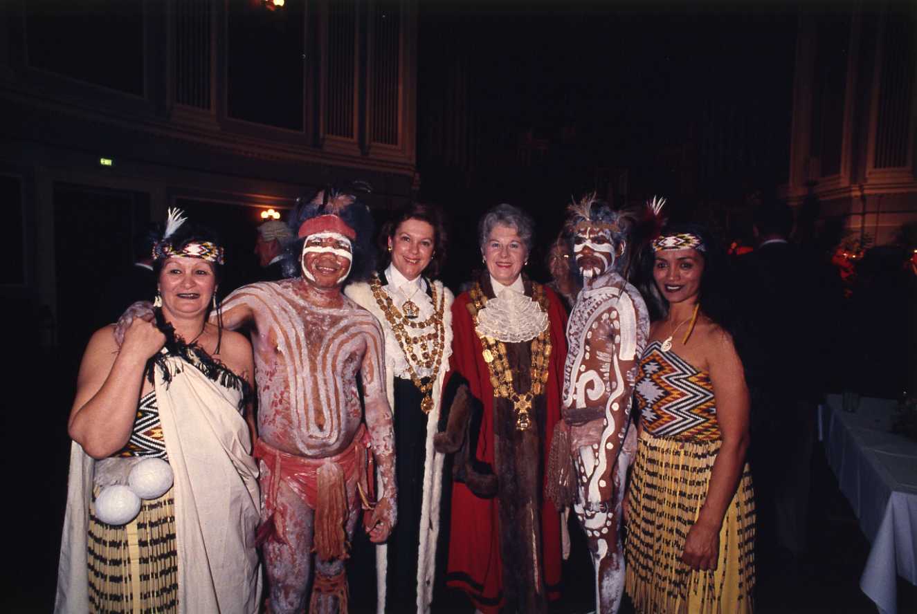 Maori and Aboriginal delegation for Auckland sister city agreement - City Hall 1988