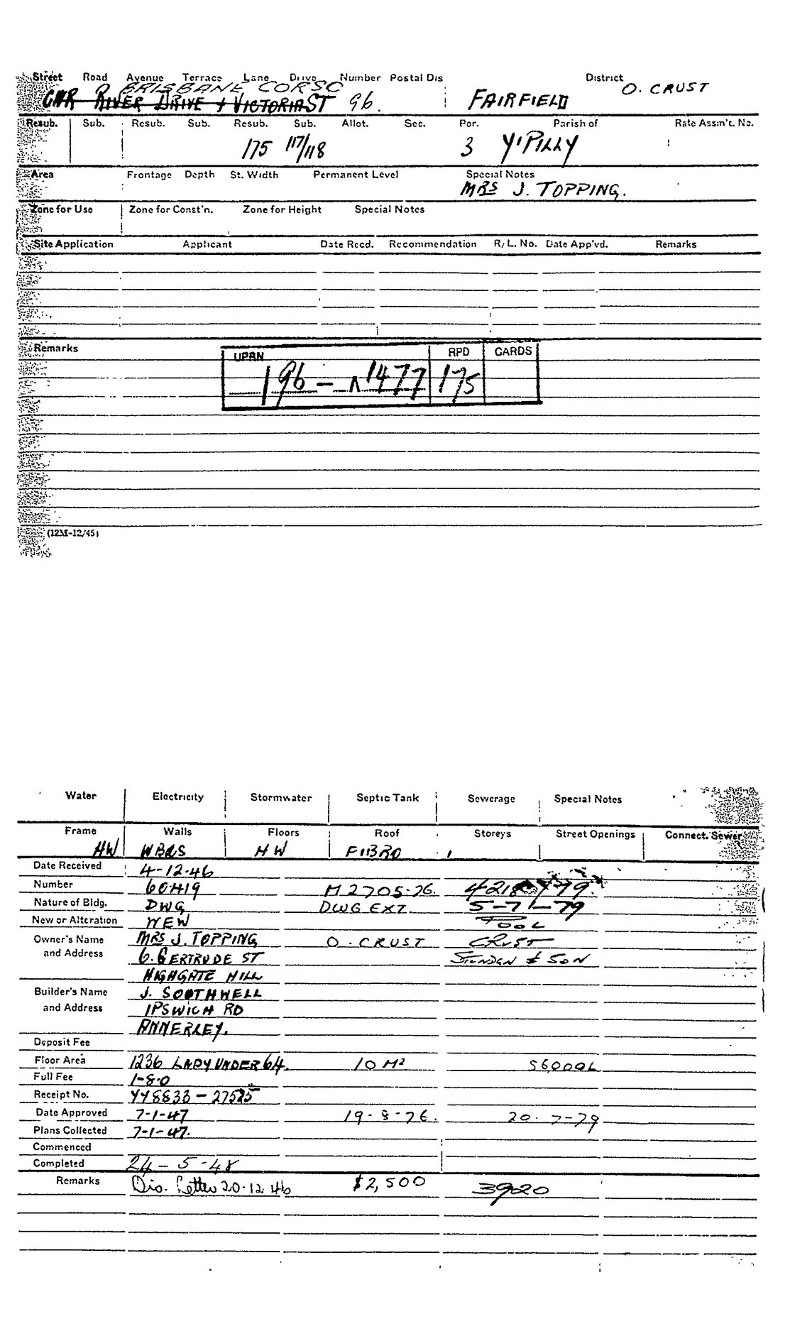 96 BRISBANE CSO FAIRFIELD QLD 4103