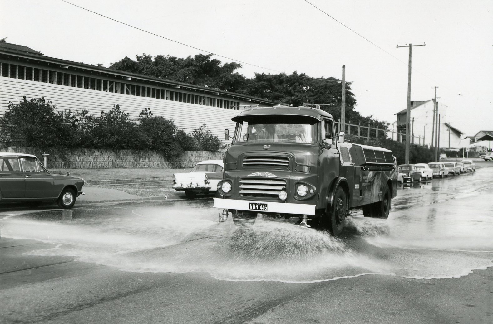 Albion Street Sweeping Truck on Alexandra Street, Fortitude Valley c1965