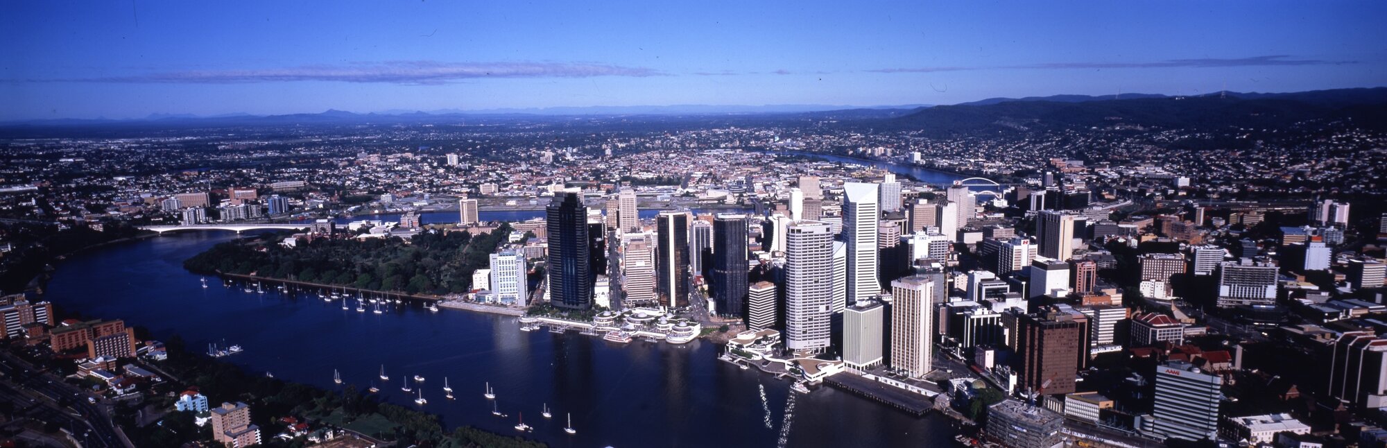 Aerial View of City with World Expo 88 Site being cleared - 1989
