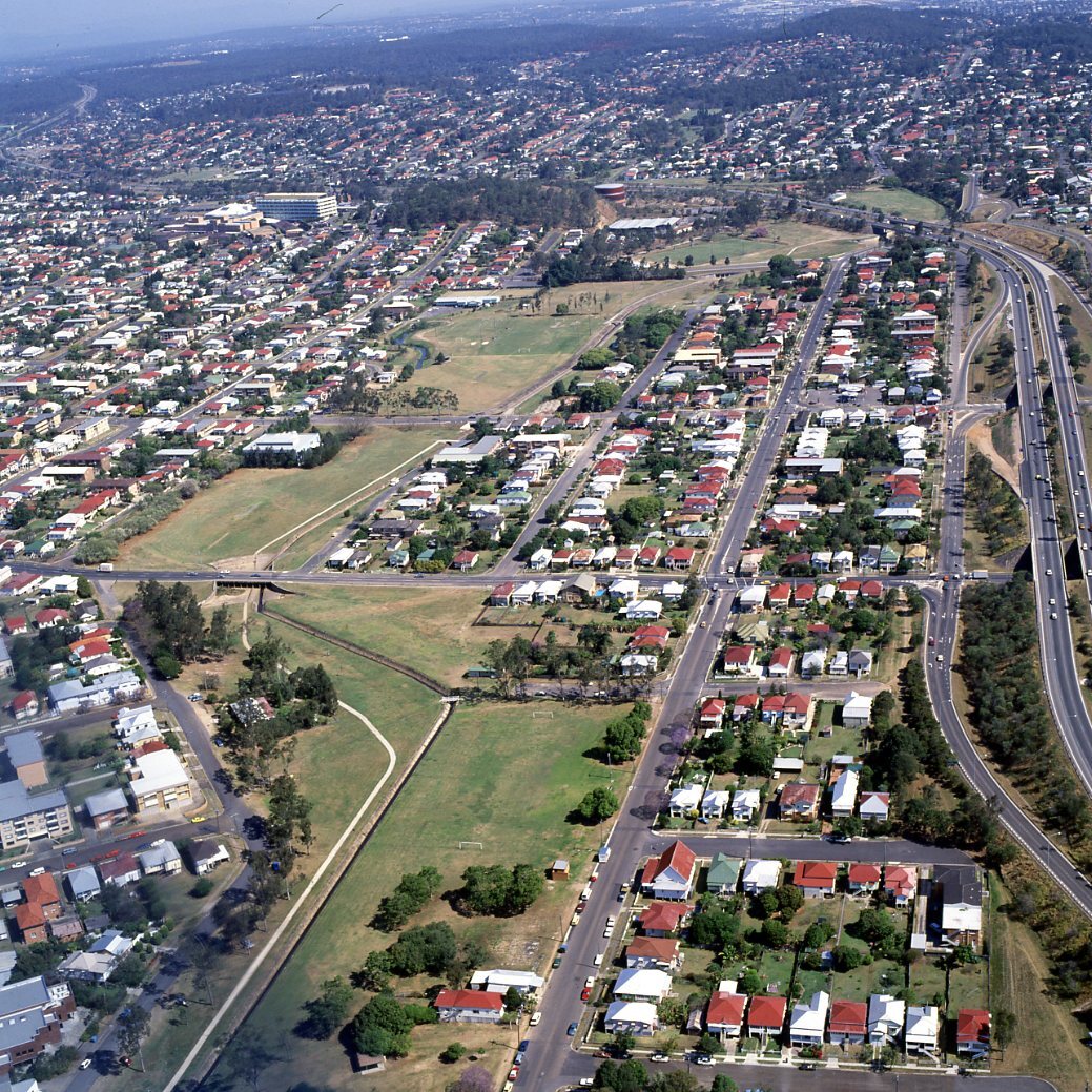 Aerial View of Greenslopes from Stones Corner - 1991