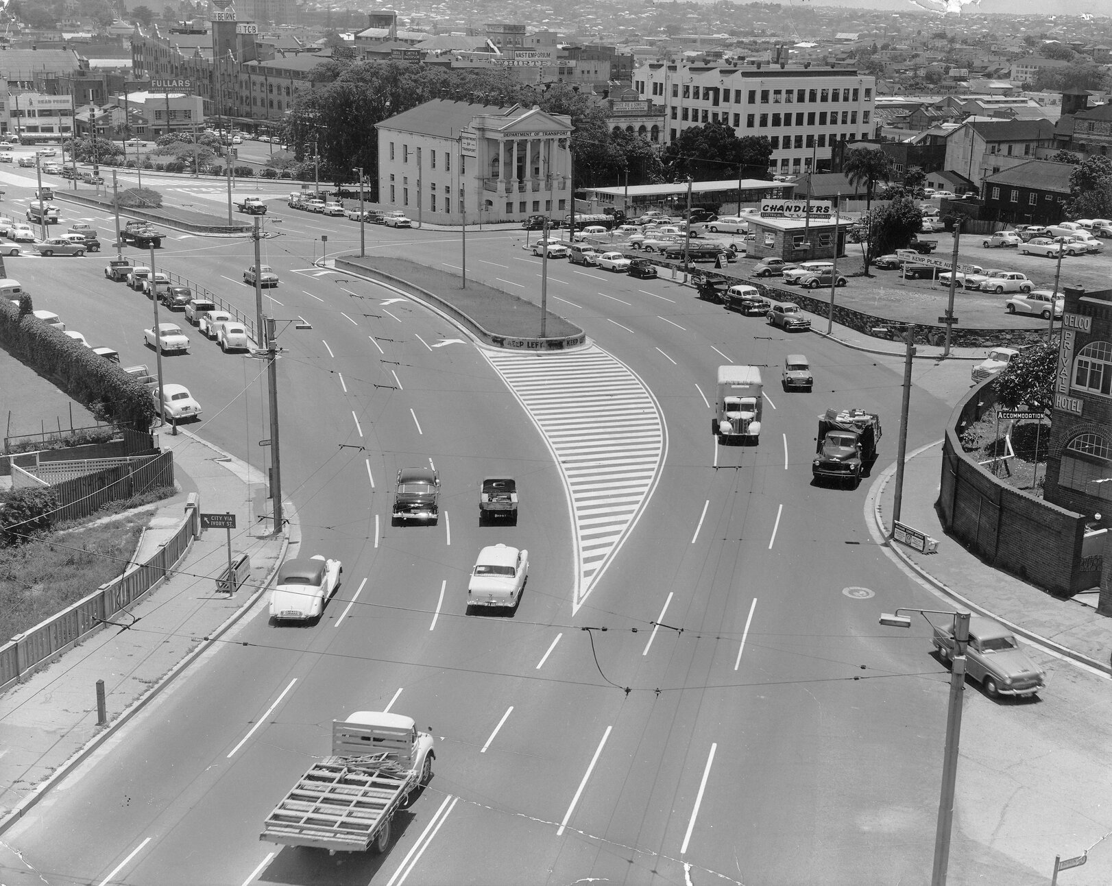 Aerial View of Kemp Place from Story Bridge - 1959