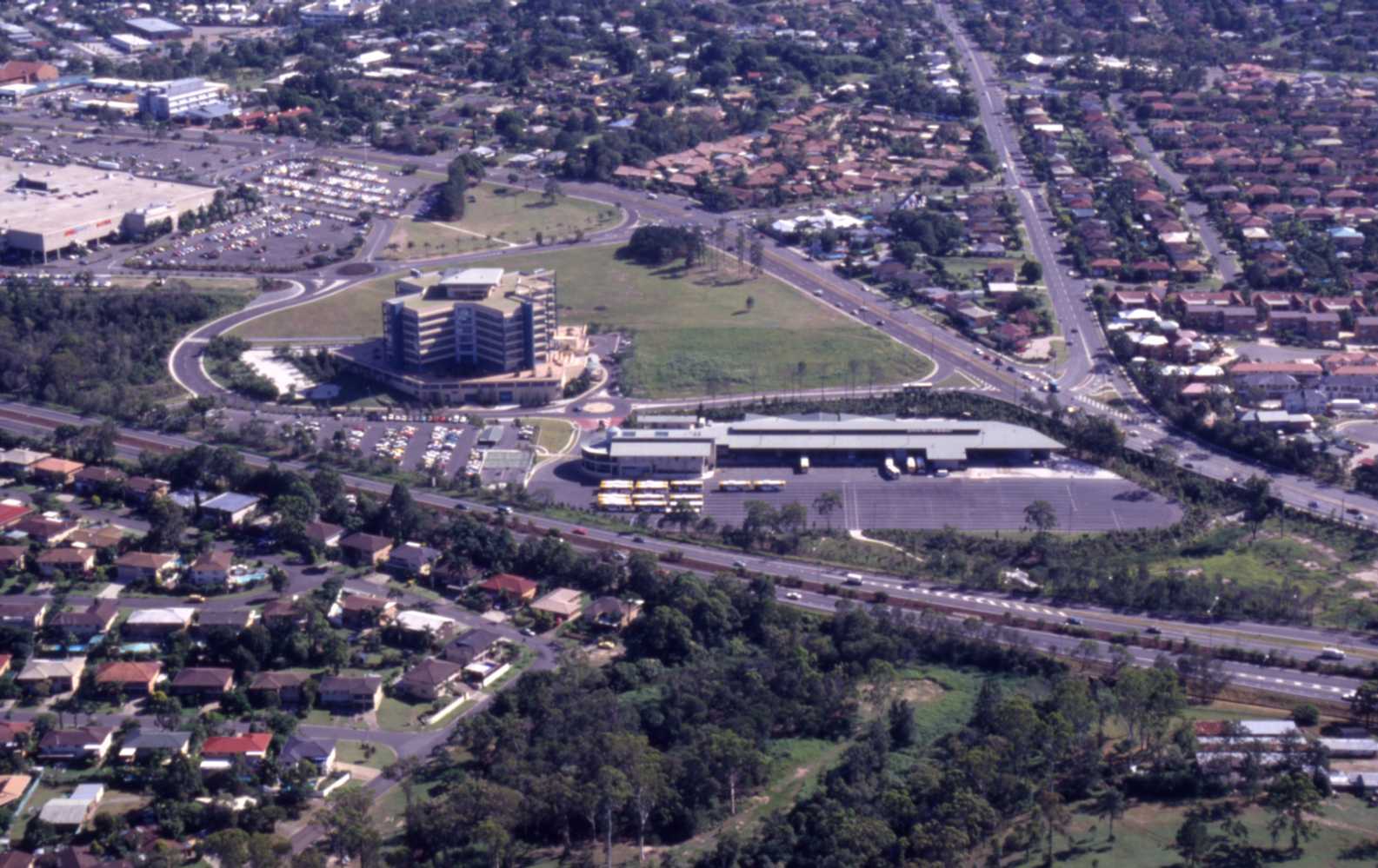 Aerial View of Garden City Bus Depot and Taxation Office - Mt Gravatt - 1995