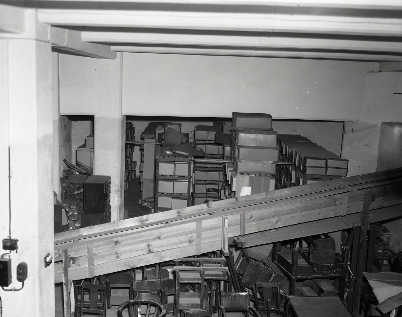 Central Records Branch - File Storage in City Hall Basement - 1968