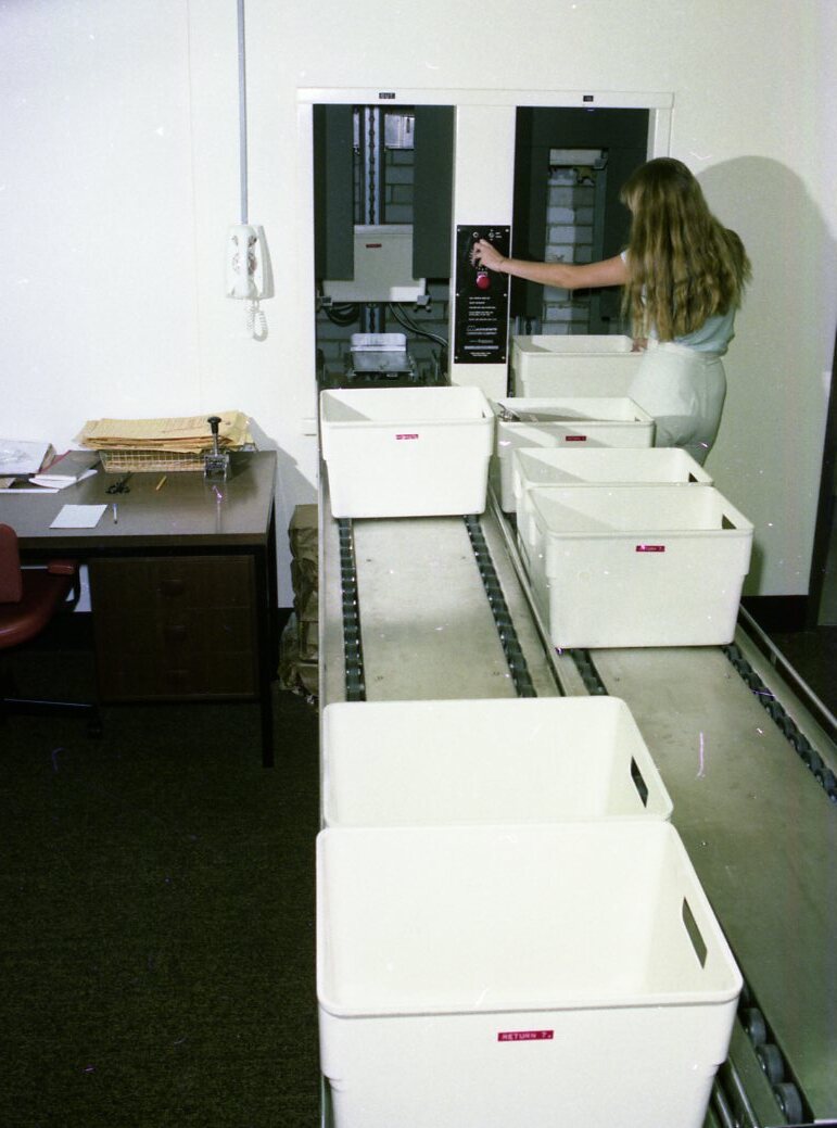Central Records Branch - Conveyor Operation - Brisbane Administration Centre - 1977