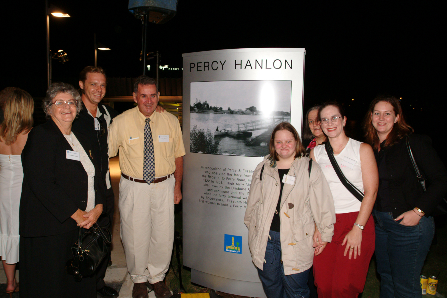 Percy Hanlon and Family attending the Regatta Ferry Terminal Launch.
