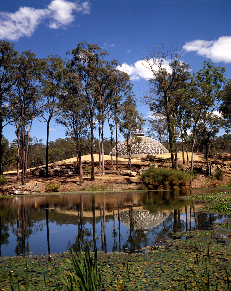 Mt Coot-tha Botanical Gardens - View Across Pond to Tropical Display Dome 1979