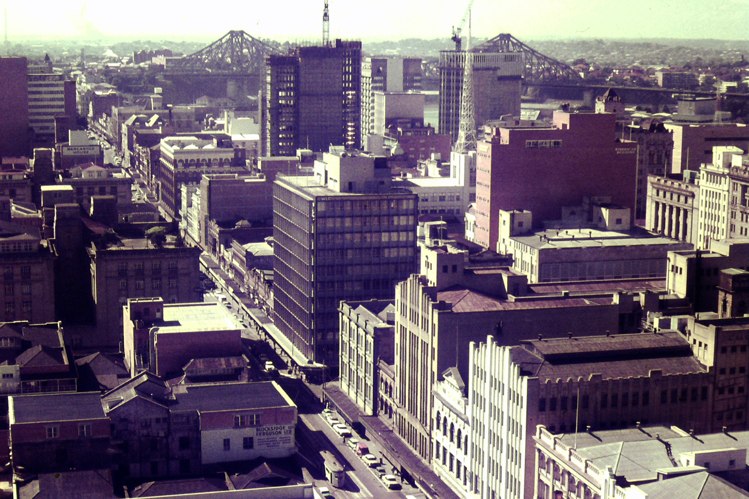 Aerial View of City from City Hall Clock Tower - 1967
