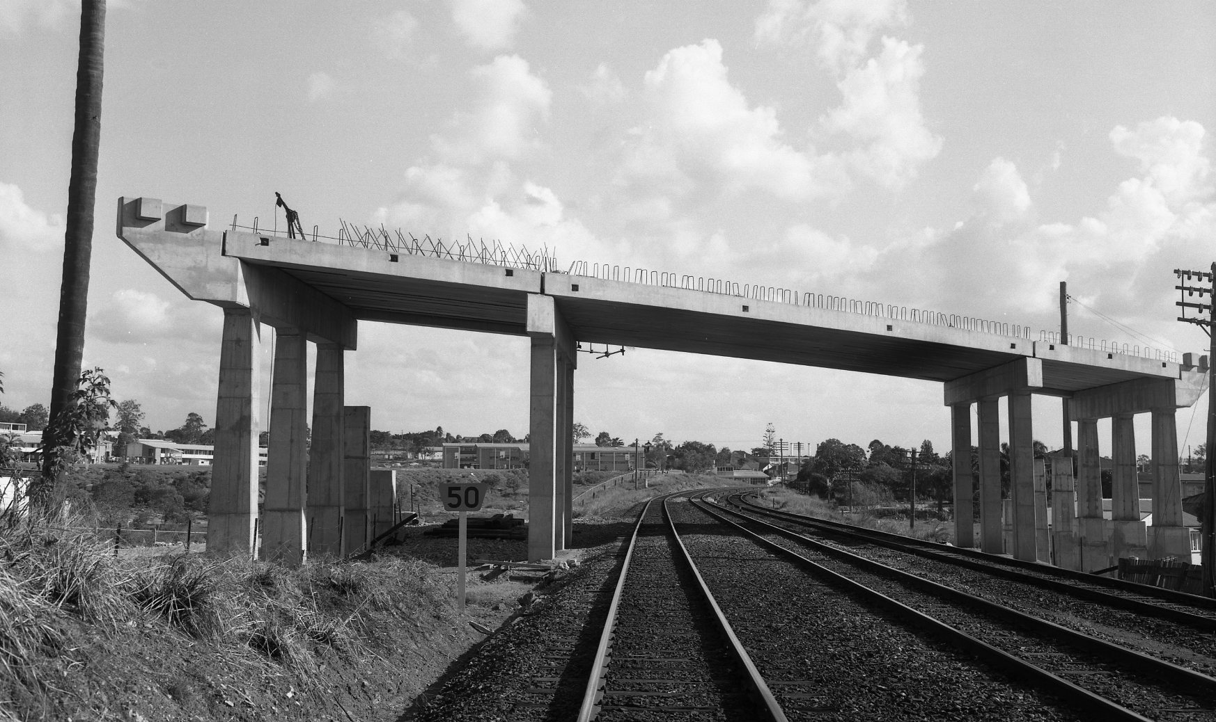 Venner Road Railway Overpass Construction - Yeronga - 1969