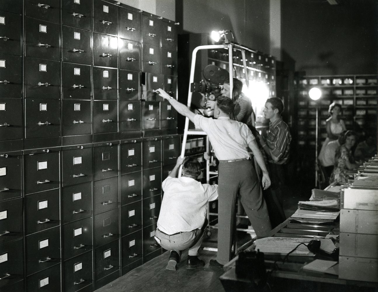 Central Records File Storage Office being Filmed prior to being Relocated - City Hall.