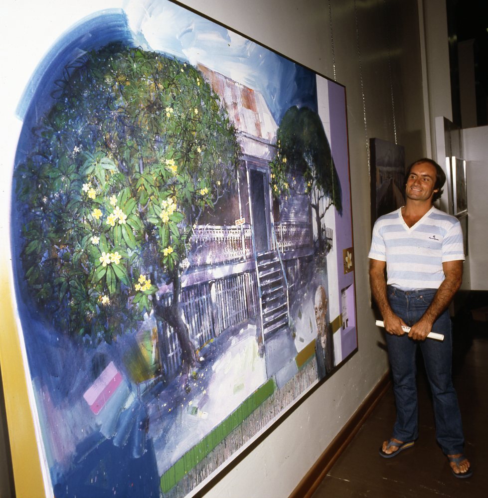 Caltex City Of Brisbane Art Awards - Artist with Winning Painting - 1980