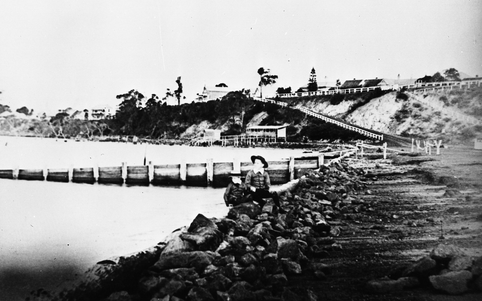 Children Sitting on the Foreshore - Sandgate - c1900