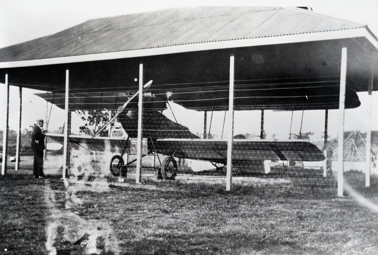 German Albatross Bi-plane from World War I in New Farm Park c1920