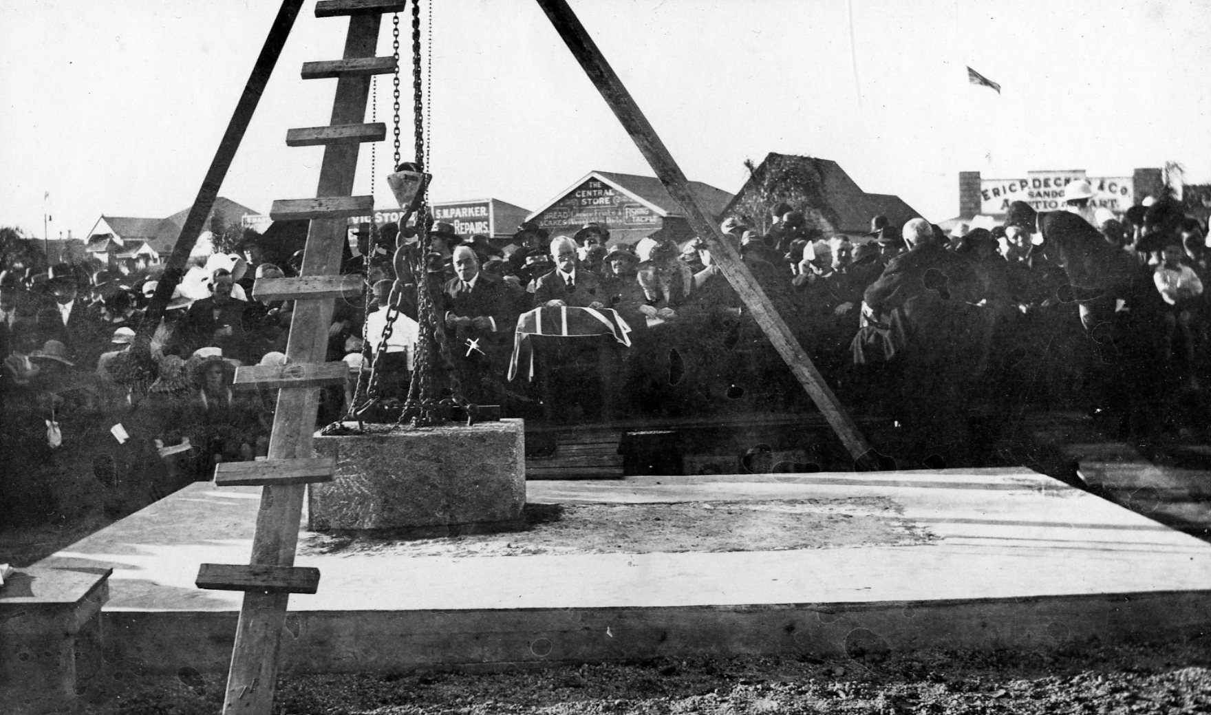 Sandgate War Memorial Foundation Stone being Laid - 1920's