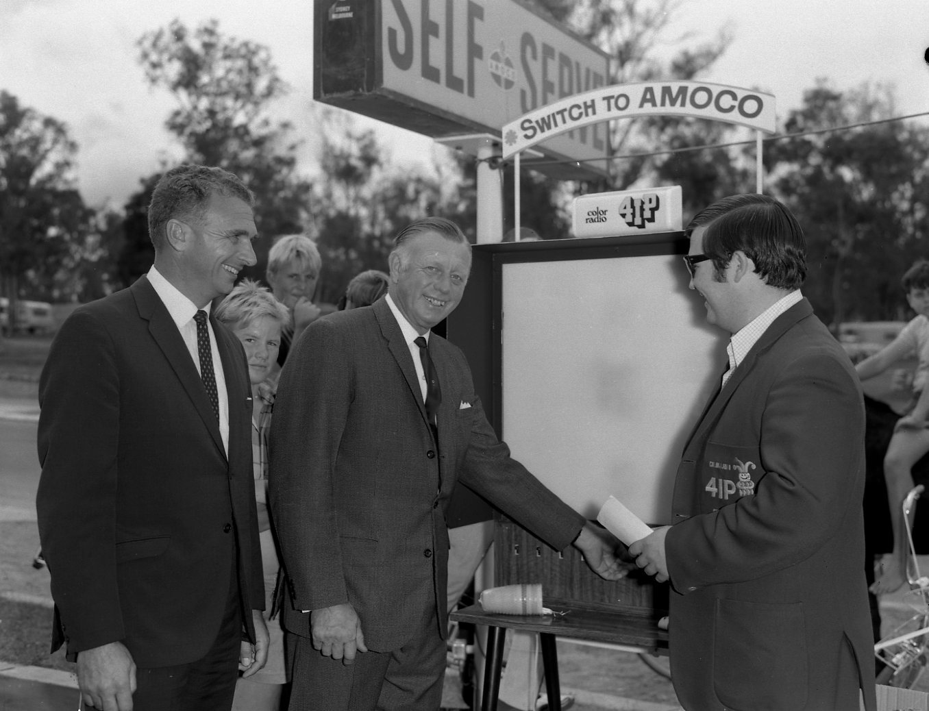 Lord Mayor Clem Jones Opening the Amoco Service Station - 1969