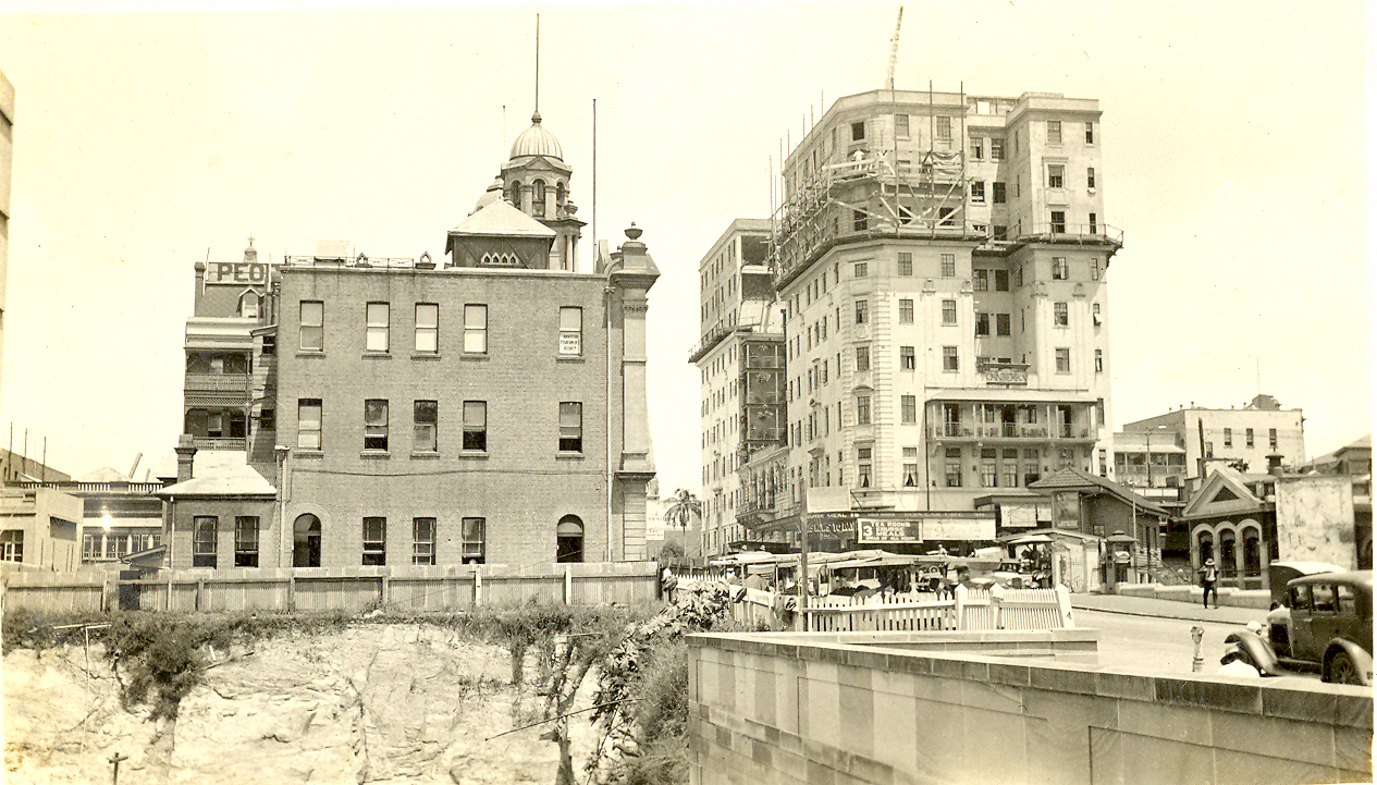 View from Anzac Square Eternal Flame towards Fire Brigade Station - Ann Street - 1929