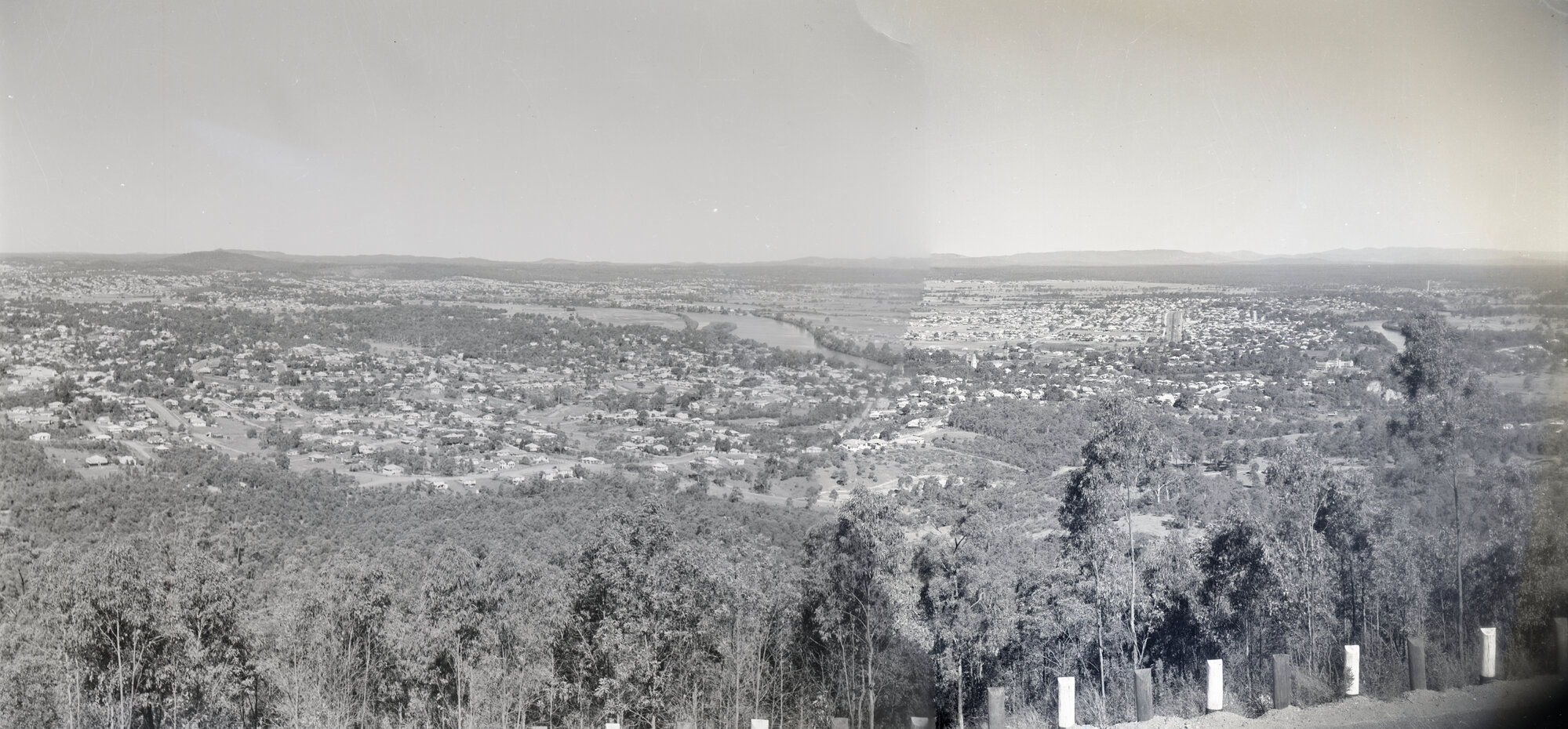 Panorama from Mt Coot-Tha - looking towards western suburbs - 1950