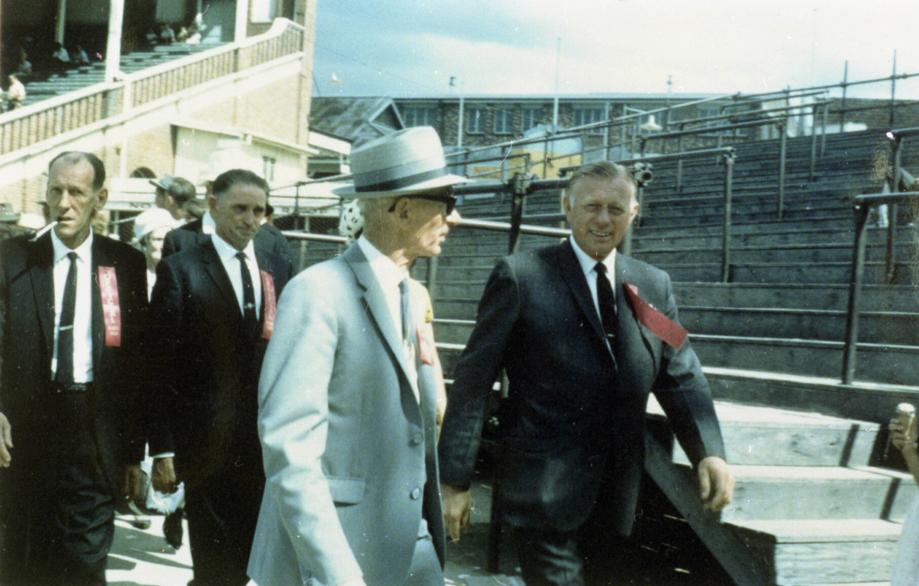 Lord Mayor Clem Jones inspecting Exhibition Grounds - 1970