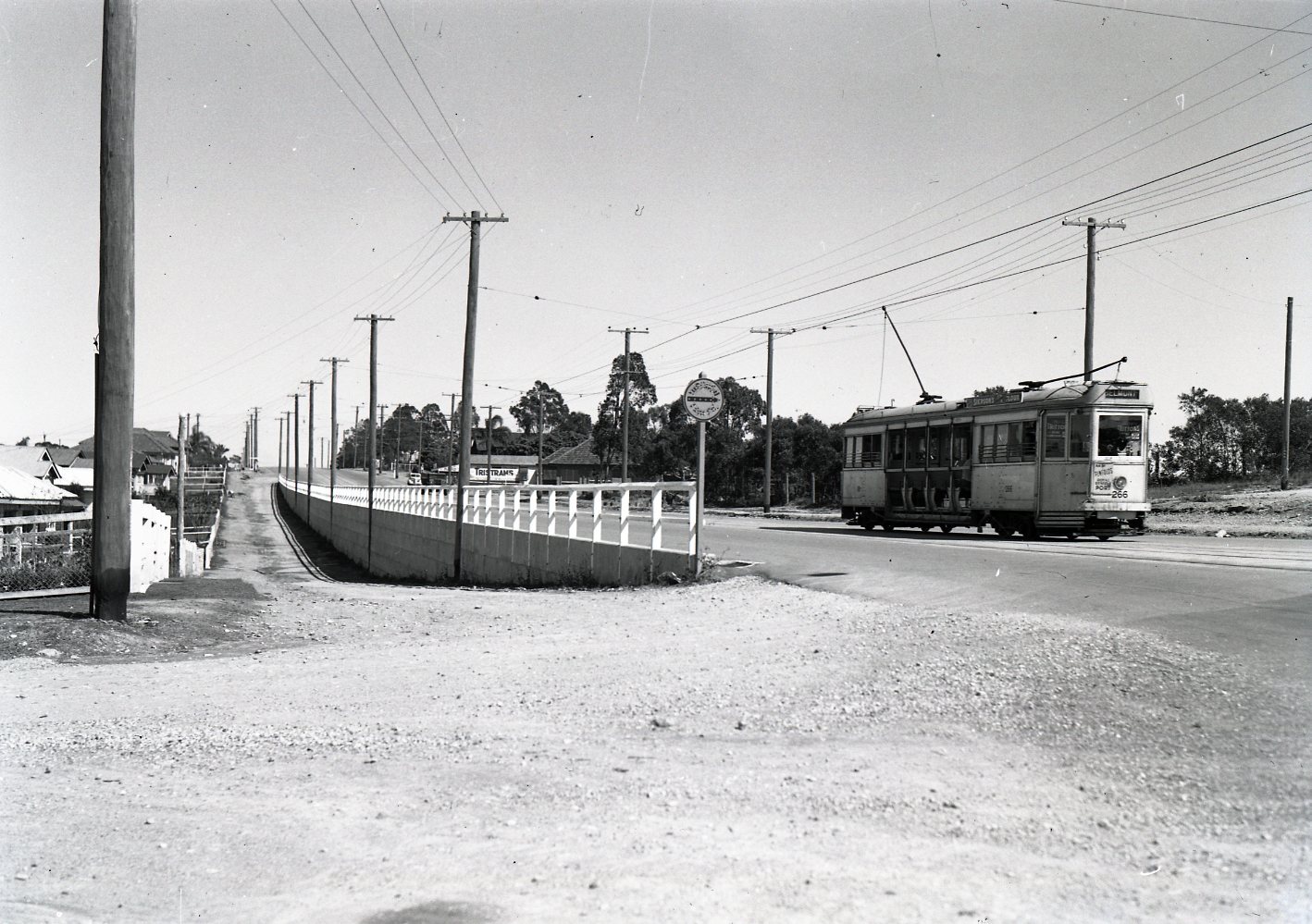 Belmont Tram Number 266 - Old Cleveland Road - 1949