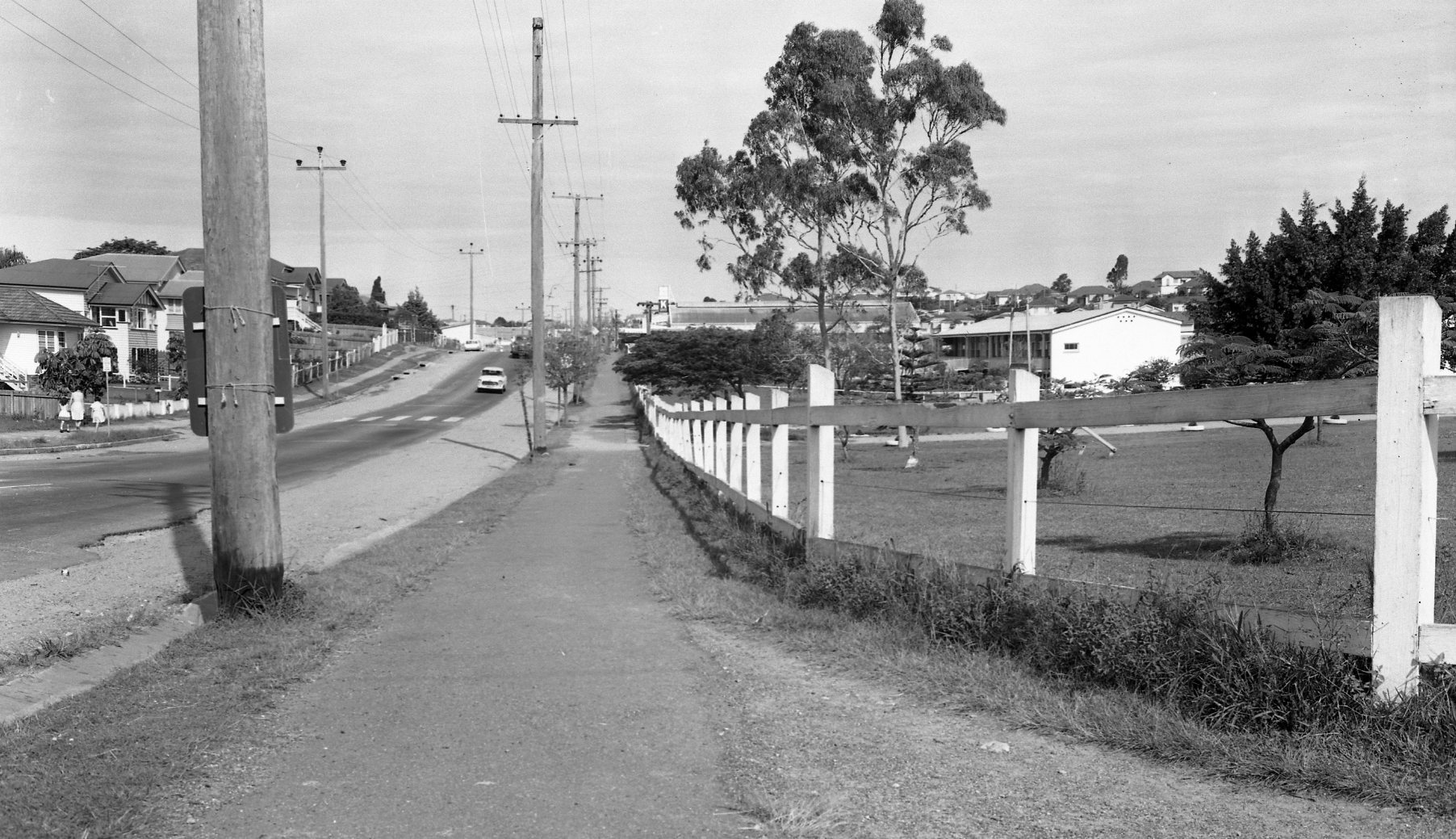 Stafford Road from Webster Road towards Shopping Strip- Stafford - 1963