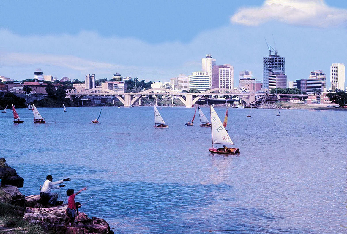 Sailing Boats on Brisbane River near William Jolly Bridge - 1969