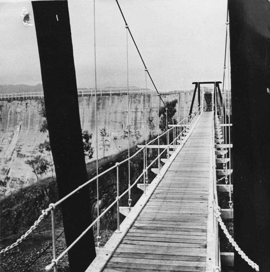 Suspension Bridge - Lake Manchester Dam - 1957