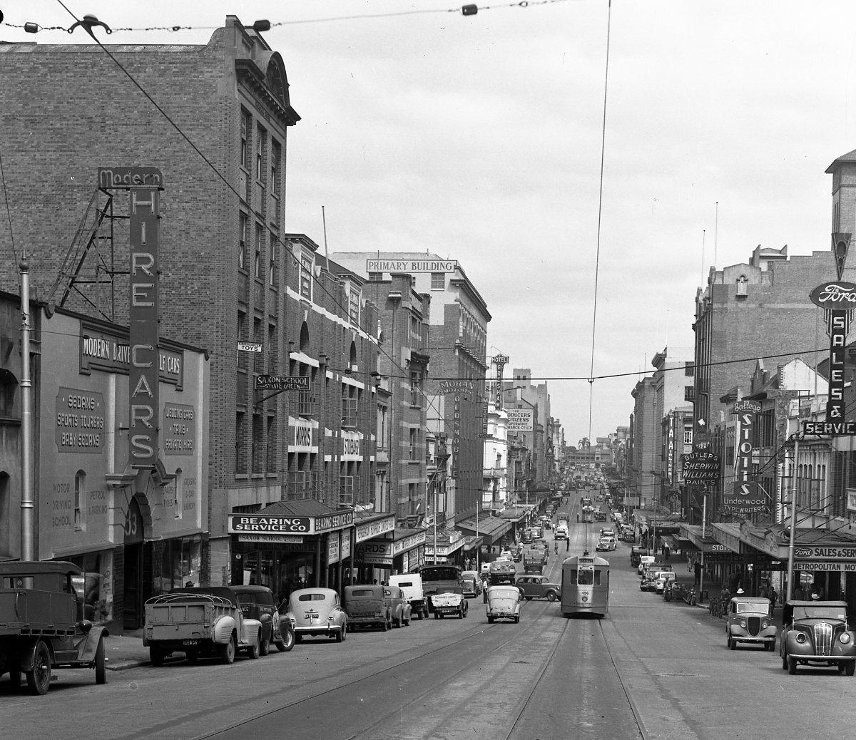 Looking down Adelaide Street from Wharf Street - 1949