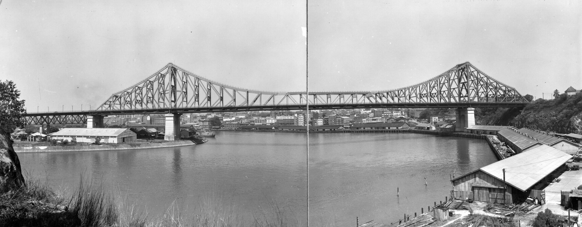 Story Bridge and City from Wilson Lookout  - 1951