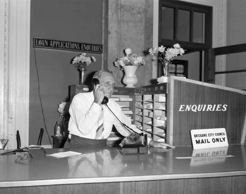 Enquiries Desk City Hall Adelaide Street Foyer 1970