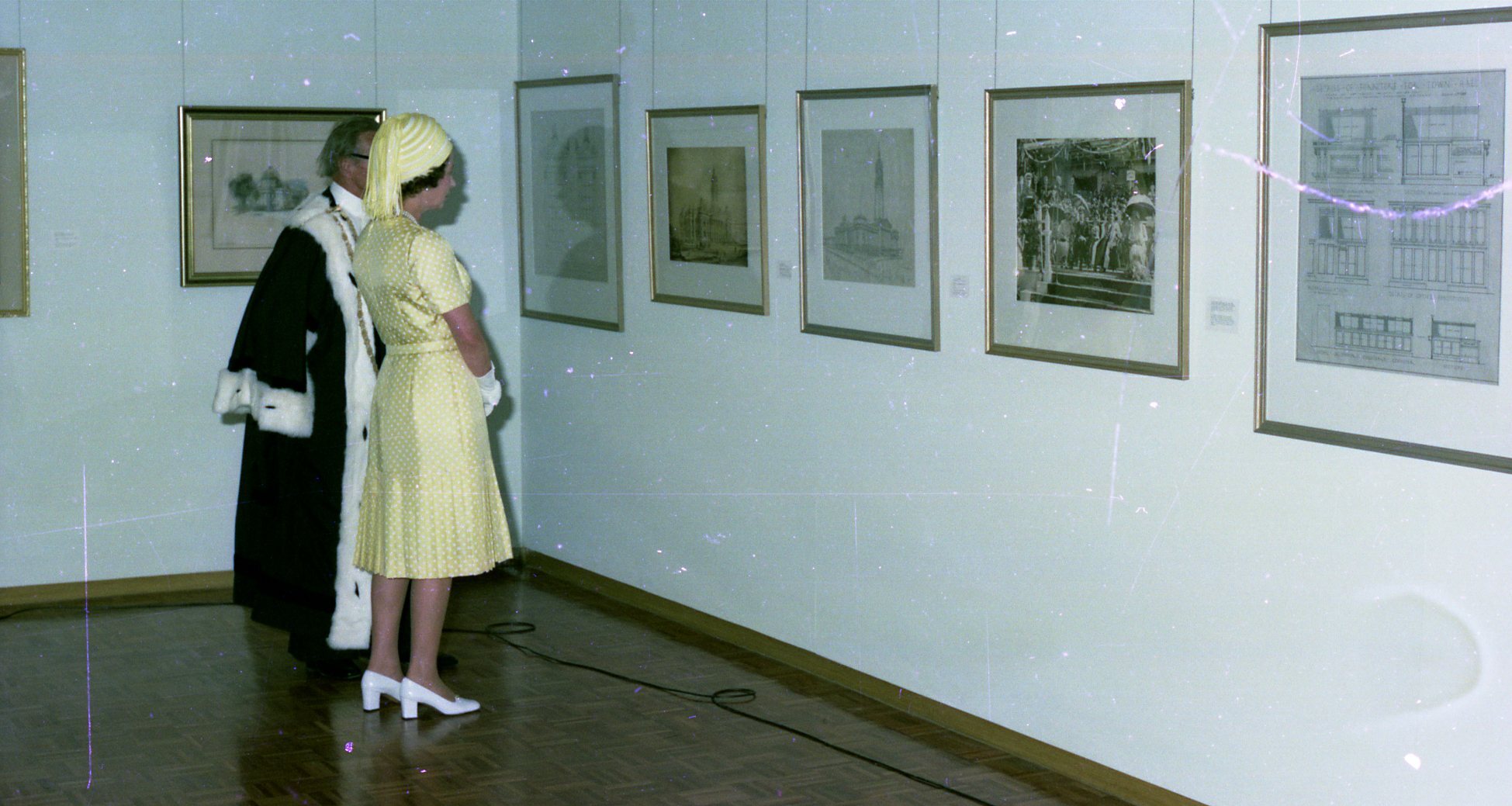 Queen Elizabeth II and Lord Mayor Frank Sleeman Opening the Art Gallery and Museum - City Hall - 1977