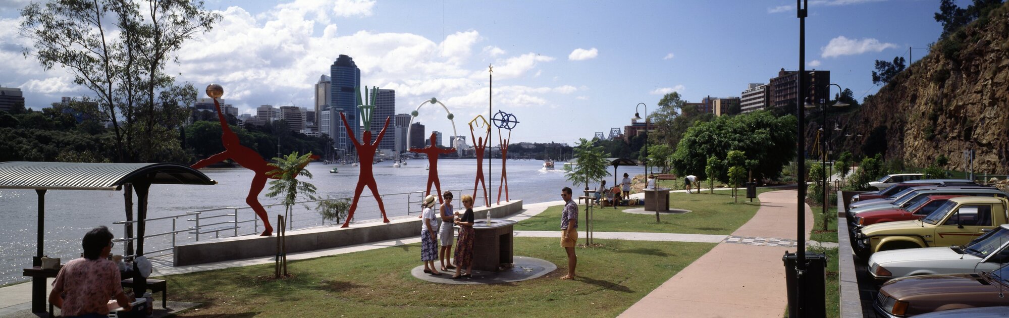 Kangaroo Point Cliffs Park BBQ Area - Panoramic View - 1993