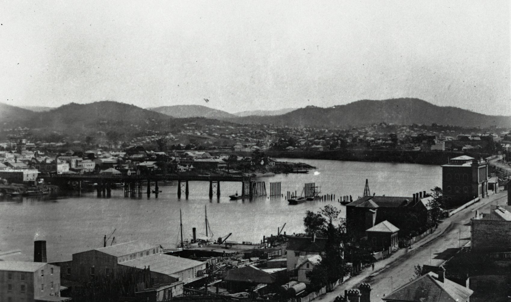 First Permanent Victoria Bridge Under Construction -1871