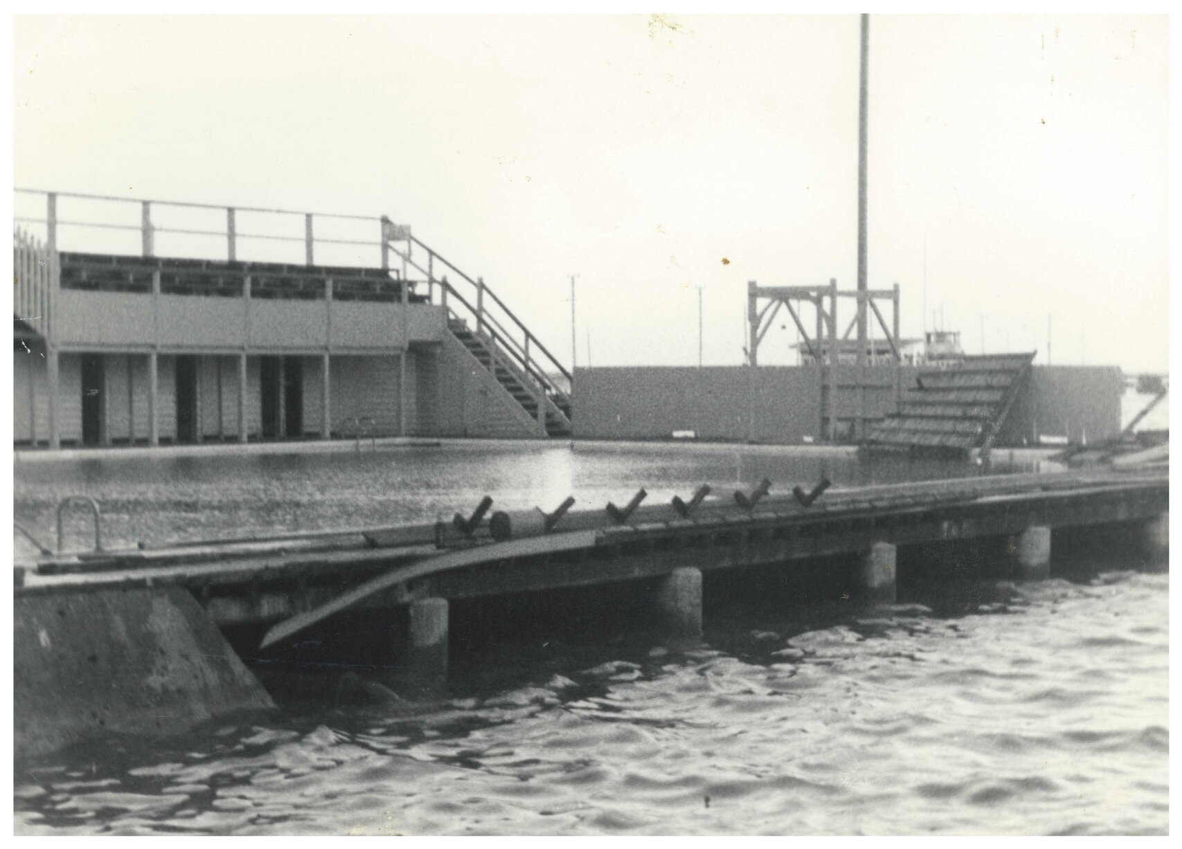 Storm damage at the Manly Pool1959