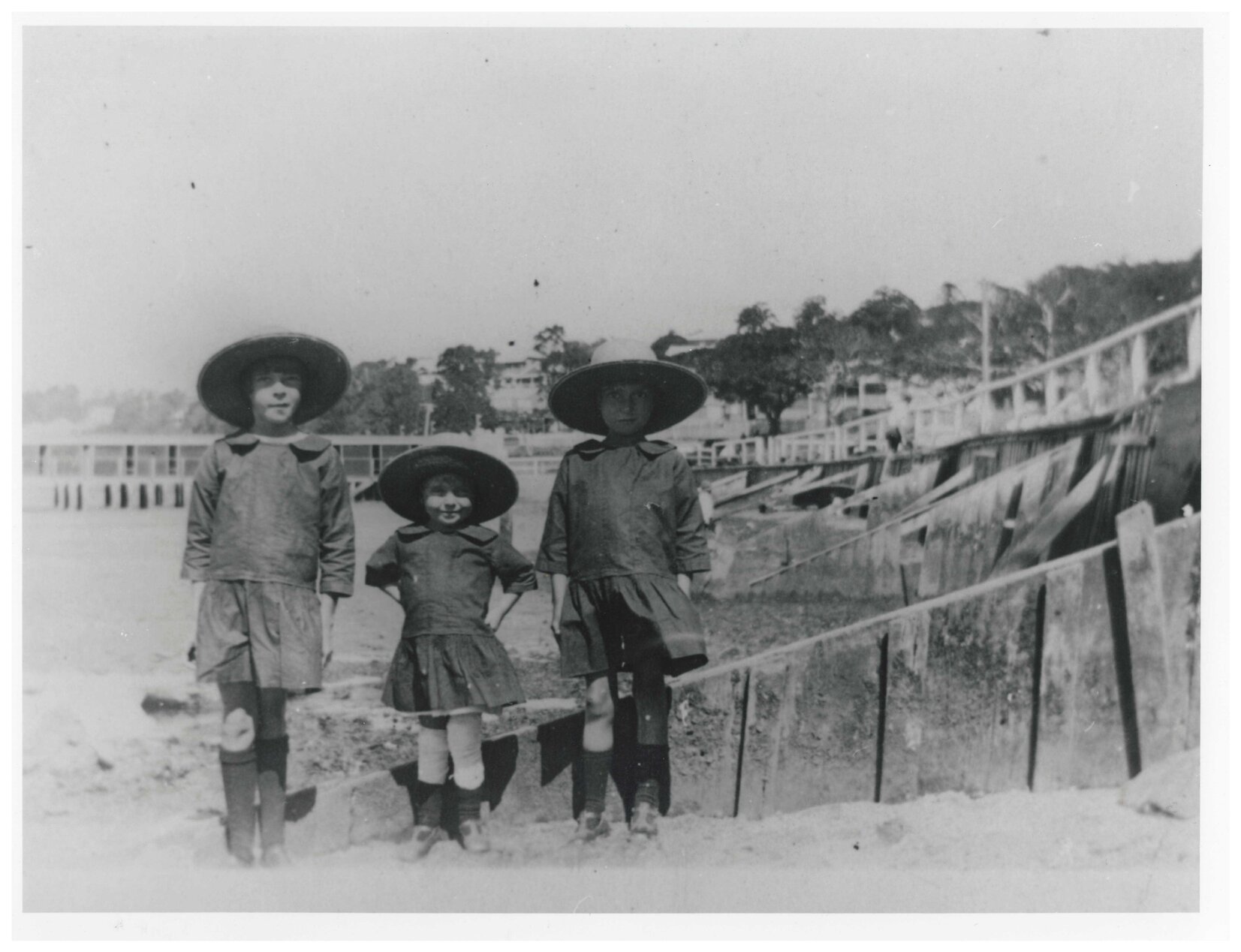 The Briggs girls on the shore at Manly - 1929