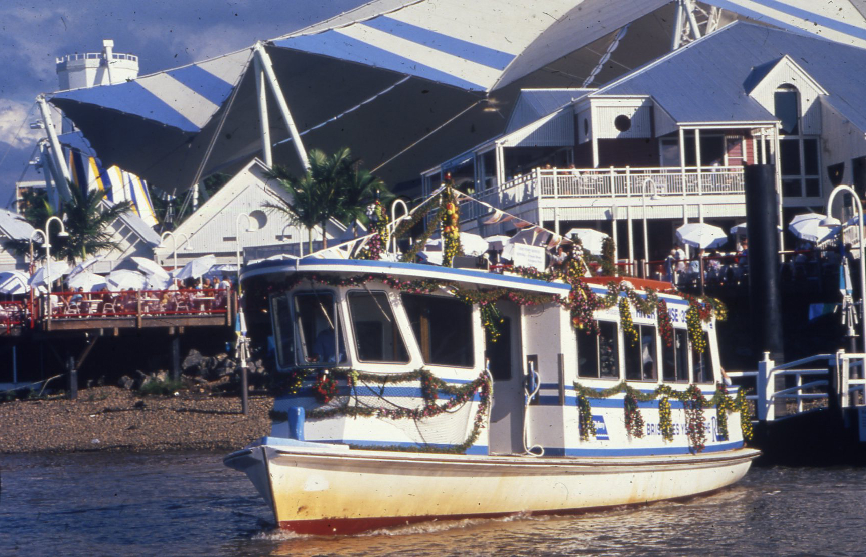 Brisbane City Council Ferry Leaving South Bank Terminal during EXPO 88.