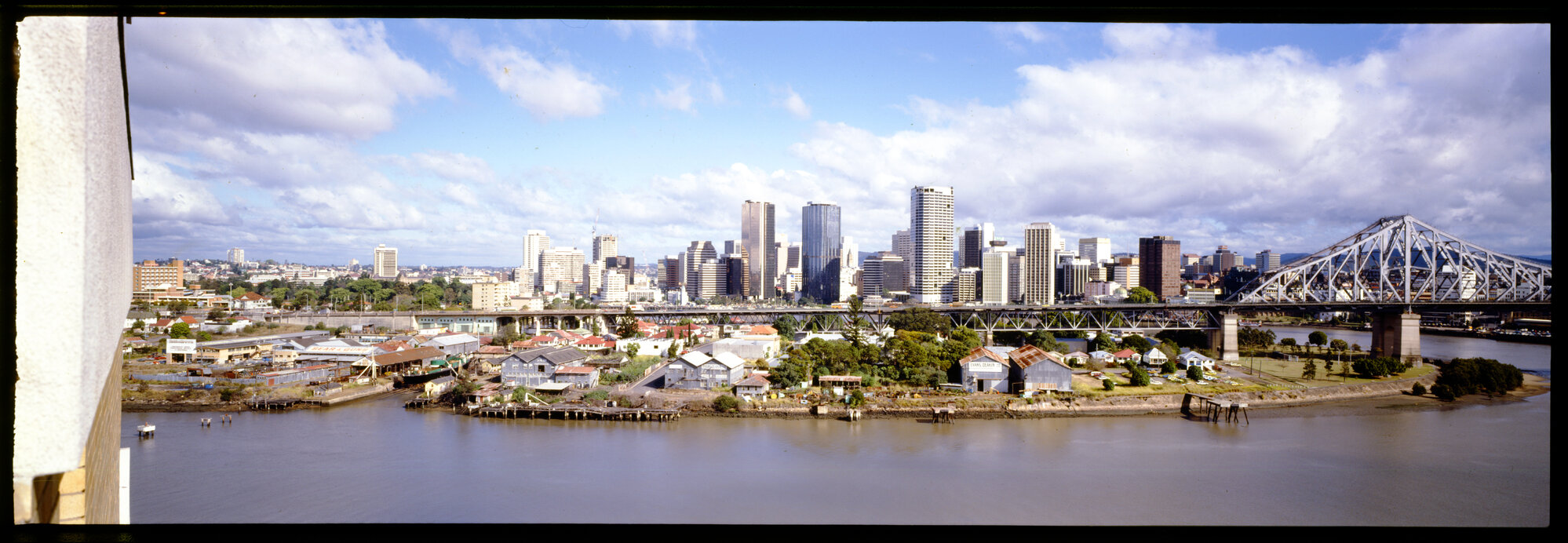 View of Kangaroo Point, Story Bridge and City from 79 Moray Street - 1987
