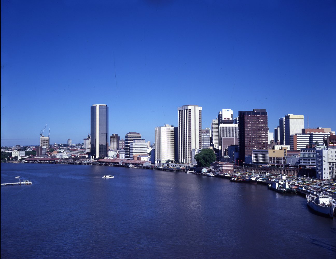View of the City and Brisbane River from Story Bridge -1978