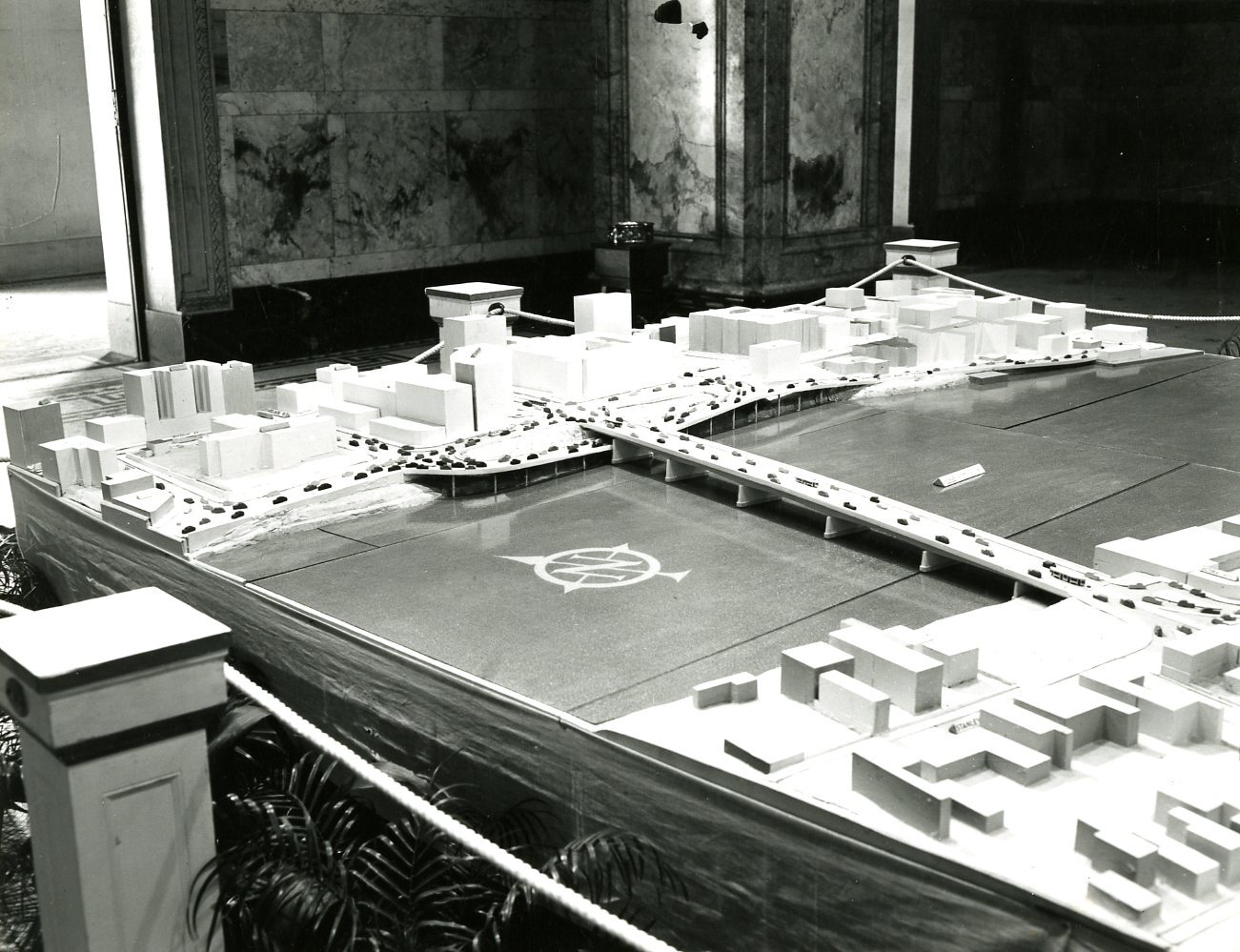 Model of New Victoria Bridge on Display in City Hall Foyer - 1954
