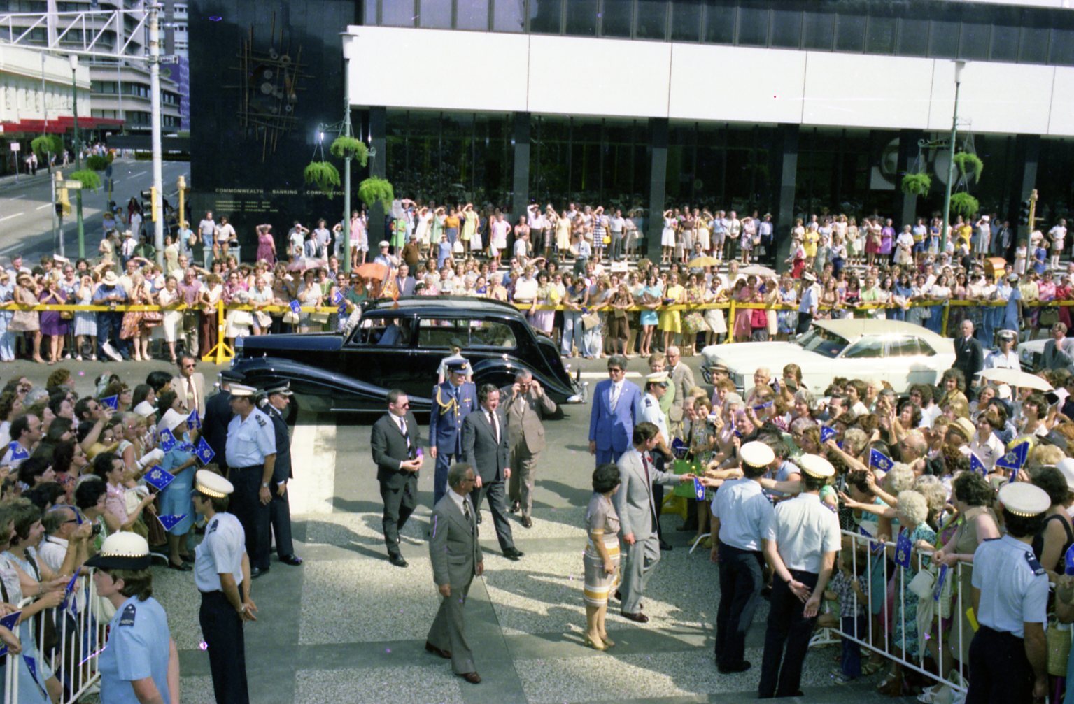 Jubilee Year Celebrations - HRH Prince Charles and Lord Mayor Frank Sleeman Meeting The People in King George Square.