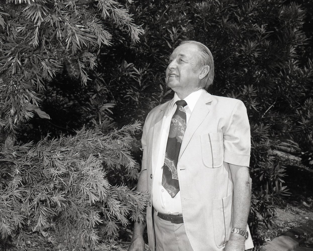  Curator of Mount Coot-tha Botanic Gardens Standing in Gardens - 1982