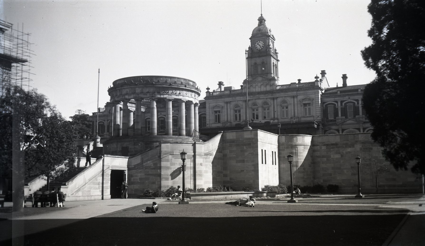 Anzac Square looking towards the Shrine of Rememberance - 1956
