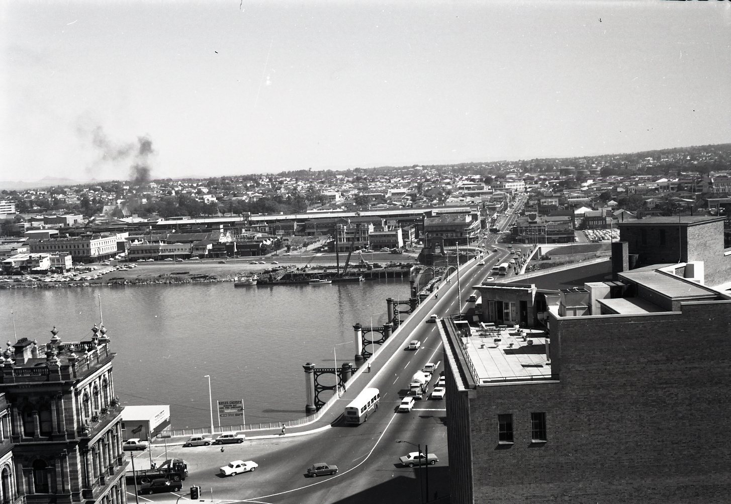 New Victoria Bridge with Partly Demolished Old Victoria Bridge - 1970