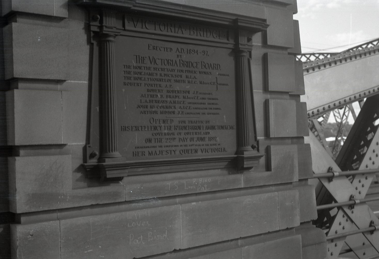 Victoria Bridge Plaque - 1969