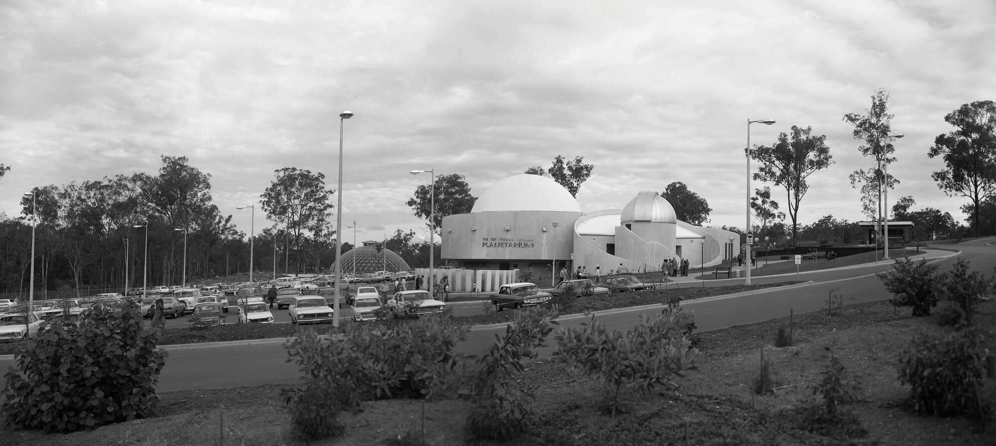 Sir Thomas Brisbane Planetarium - Panorama View across Car Park - Toowong..