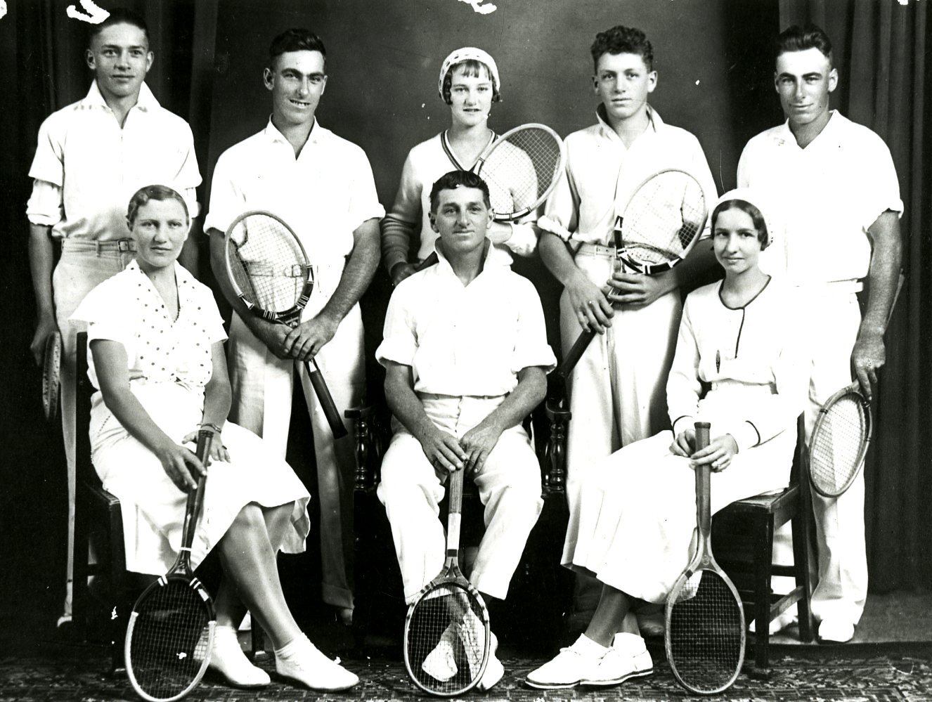 Members of the First Tennis Club Formed at Everton Park. c1940s