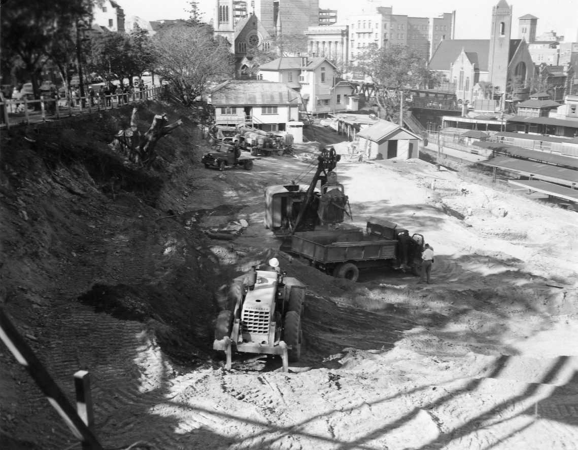 Wickham Terrace Car Park Site being cleared and prepared - 1960