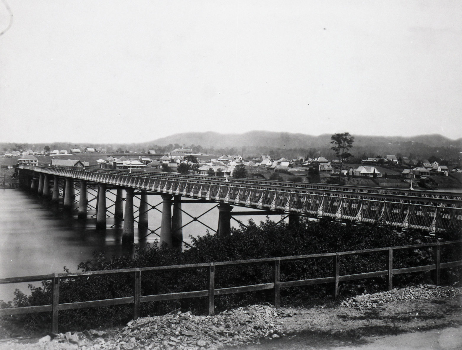 Victoria Bridge from City and South Brisbane - 1874