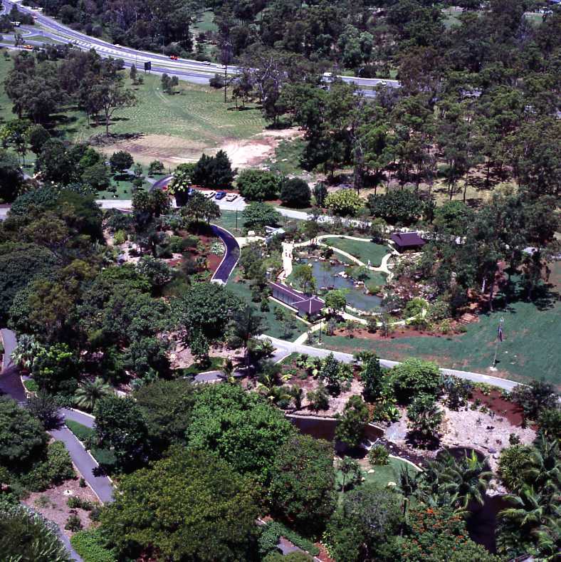 Mt Coot-tha Botanic Gardens Aerial View of Japanese Gardens 1989