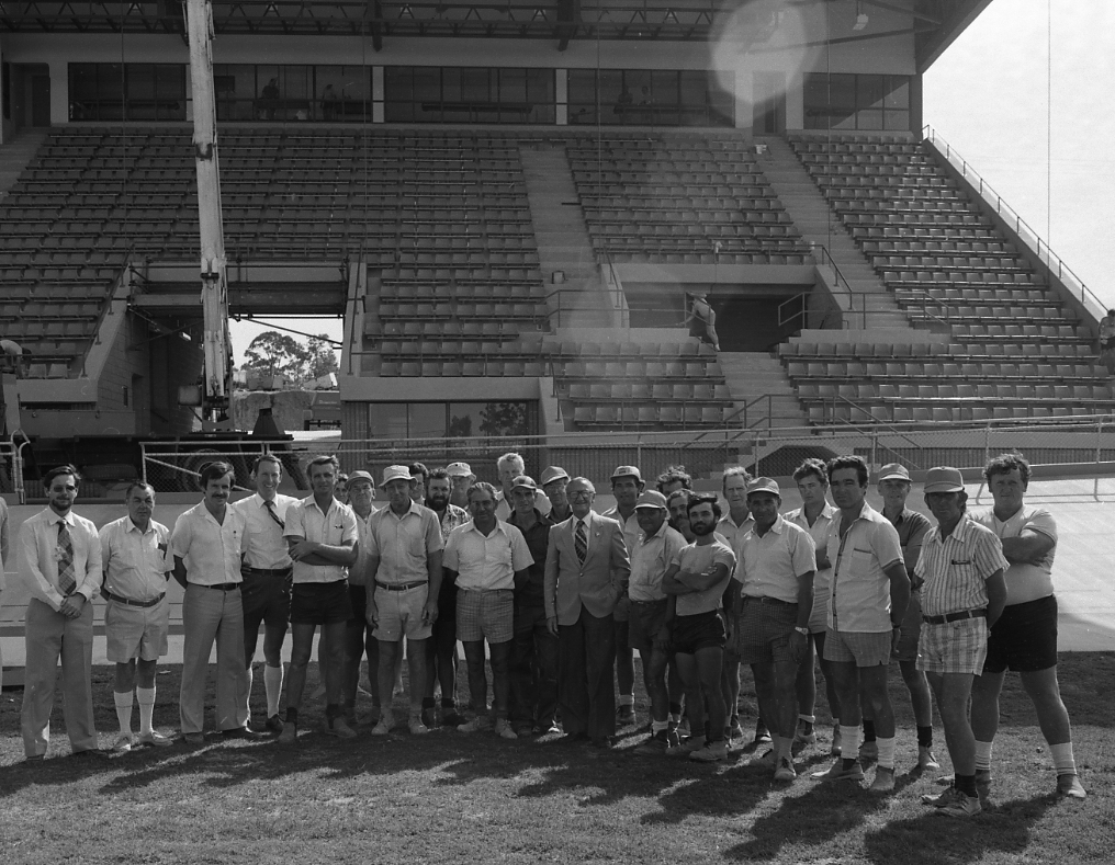 Lord Mayor Frank Sleeman with Council Staff that Built the Commonwealth Games Velodrome - Chandler